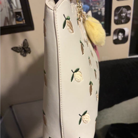 Betsey Johnson Cream Tote with Lemon Design - Picture 2 of 6